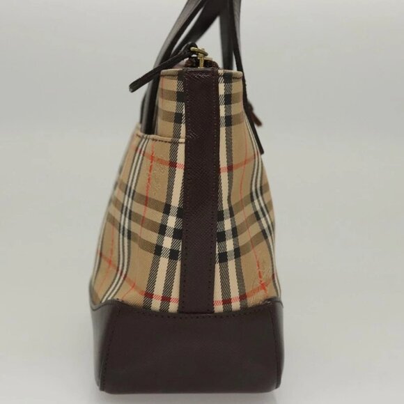 BURBERRY Nova Check Hand Bag Canvas Beige - Picture 4 of 15